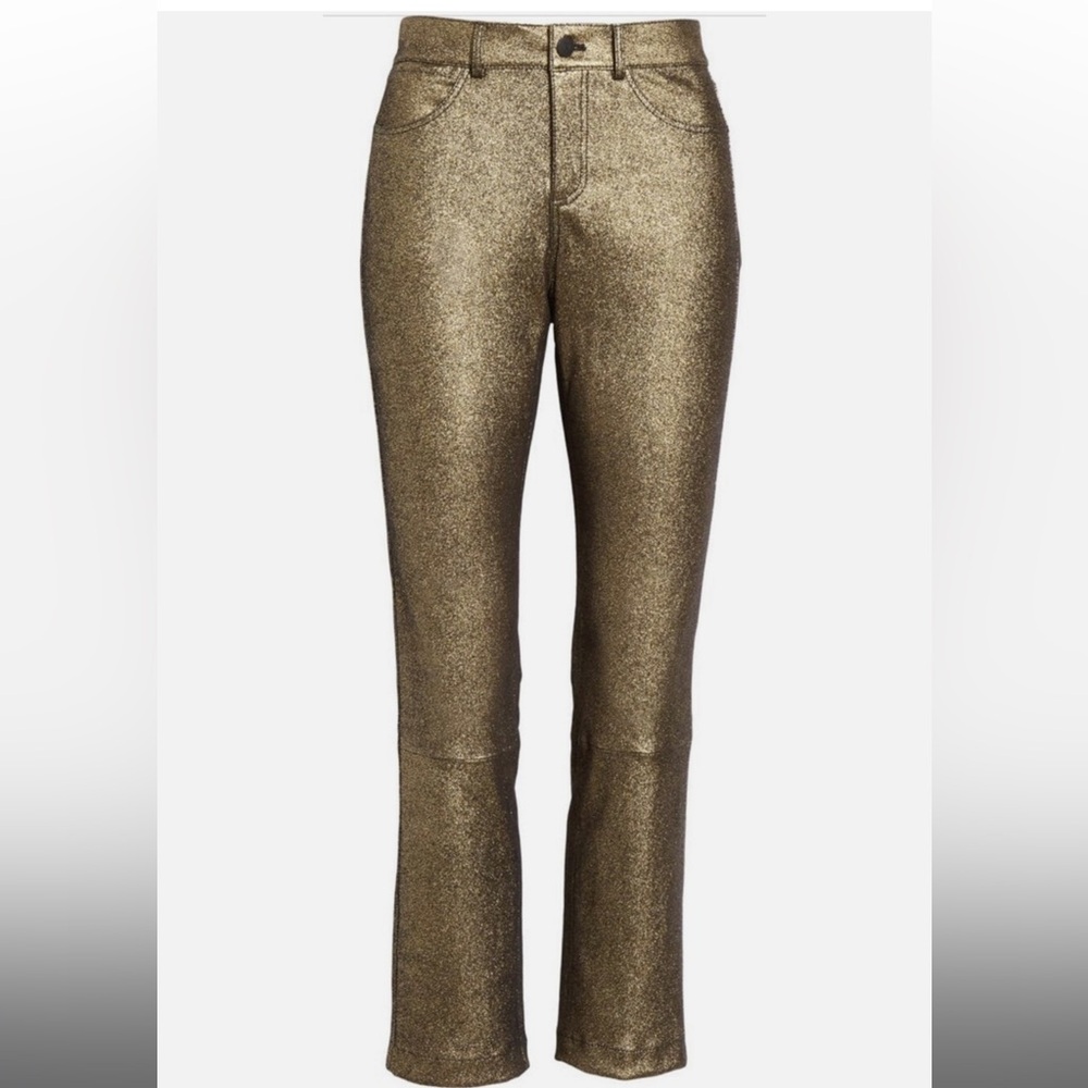 Lafayette 148 - Gold & Black Metallic Skinny Leg Pants